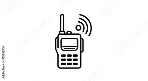 Simple line art mobile phone device.
