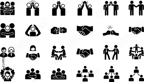 Collection of Business Partnership Icons.