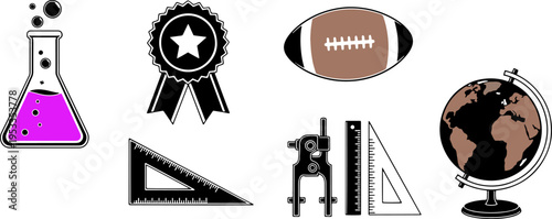 Collection of Educational Icons and Symbols.