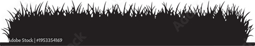 Black Grass Silhouette Vector Illustration