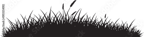 Black Grass Silhouette Vector Illustration