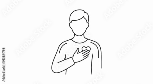 Man holding whisk in hand kitchen utensil for mixing and blending simple line drawing