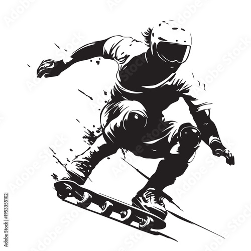 skateboarder silhouette vector