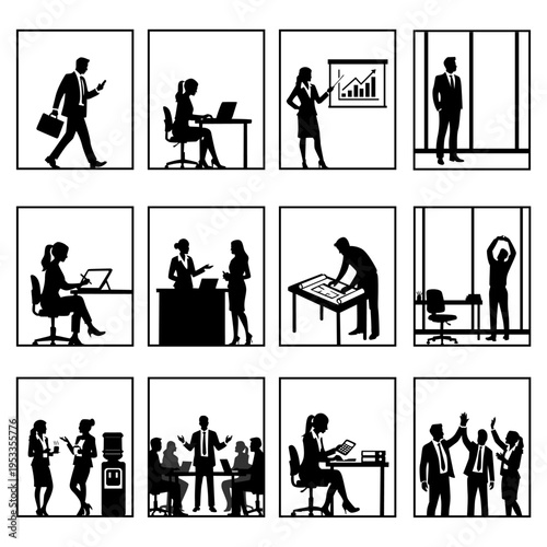 Office worker silhouette vector