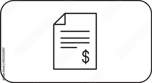 Document with dollar sign invoice bill