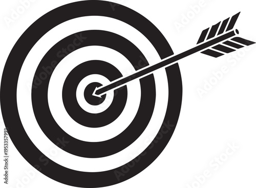 Target with an arrow bullseye accuracy