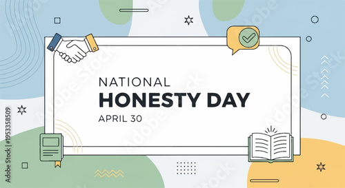 National honesty day april 30 awareness campaign logo with text on white background