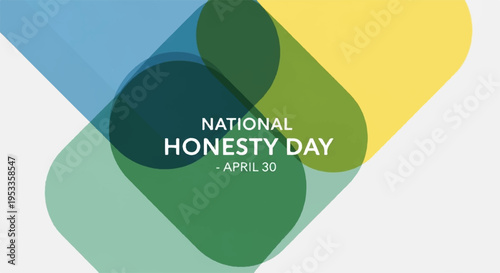 National honesty day graphic design with colorful shapes and text on white background
