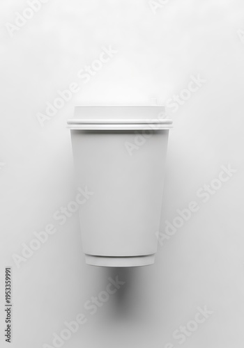 Plain white paper cup with lid with disposable cup