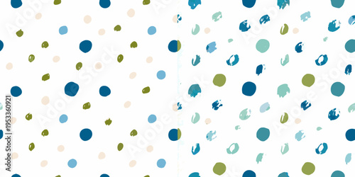 Abstract pattern of colorful brushstrokes and scattered oval shapes