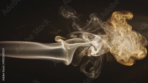 Smoke curling on a dark background yellow wispy Full HD 4K Download 2025 2026