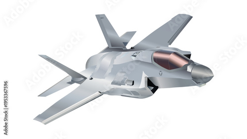 Modern Advanced Stealth Fighter Jet in Perspective