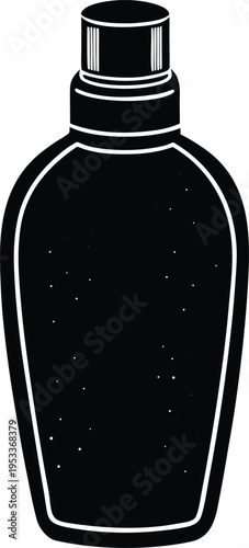 perfume bottle isolated on black