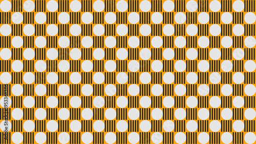 Abstract Geometric Pattern of Circles and Stripes vector background