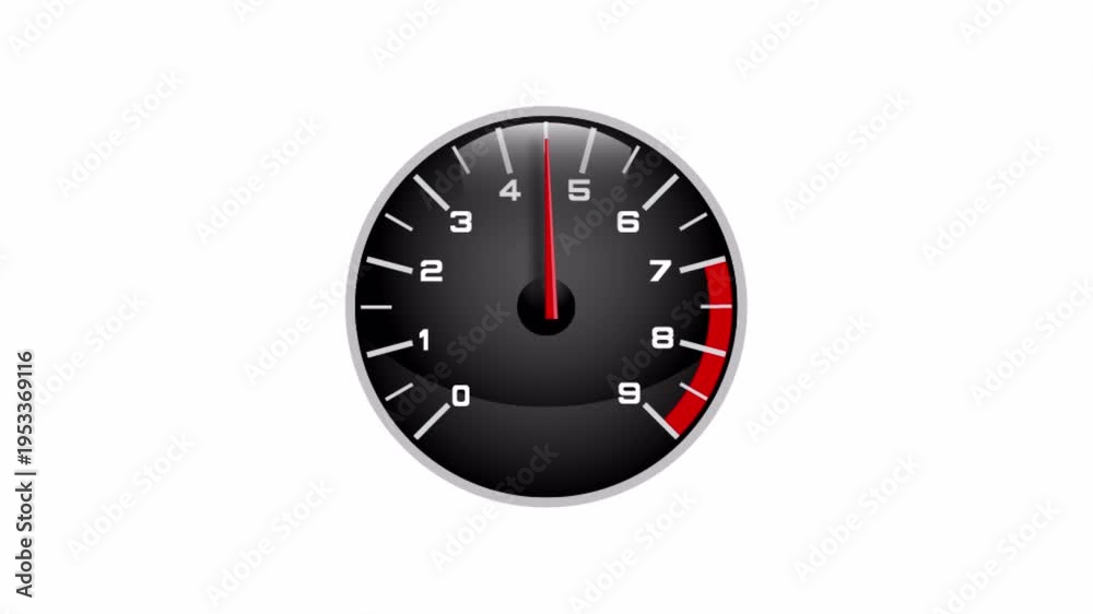 Speed meter indicator icon sign animation on transparent background ...