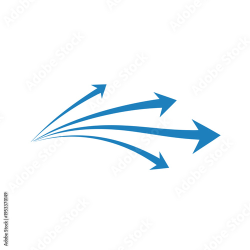 Multiple Blue Arrows Showing Direction and Movement.