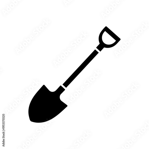Construction spade shovel icon for digging and building work Vector illustration
