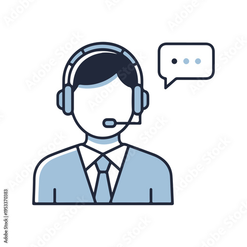 Customer support agent symbol for help desk and service Vector illustration