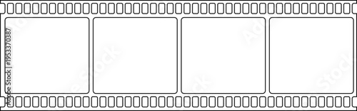 Grunge film strip icon with vintage texture, distressed cinema frame collection, retro movie reel design group, old photography strip , analog media element for creative projects.