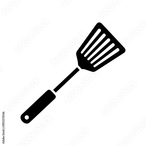 Grill spatula silhouette icon for barbecue cooking and kitchen utensil concept Vector illustration