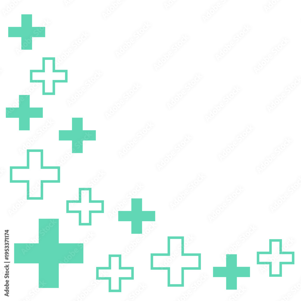 Obraz premium Medical Cross Pattern Corner Background 