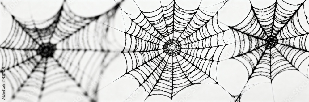 Obraz premium Spider Webs with Symmetrical Patterns Close-up