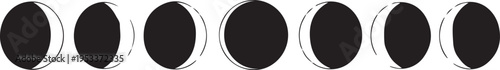Moon Phases Cycle Vector Illustration