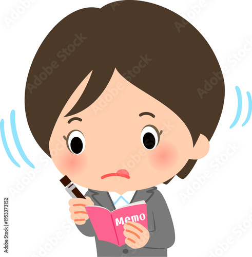 頷きながらメモを取るビジネスウーマン