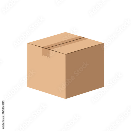 A plain brown cardboard box with tape sealing the top seam