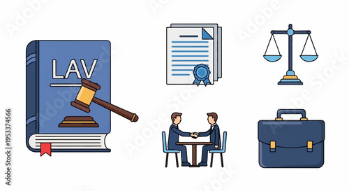 Lawyer's tools and documents on a desk for legal consultation and business meeting