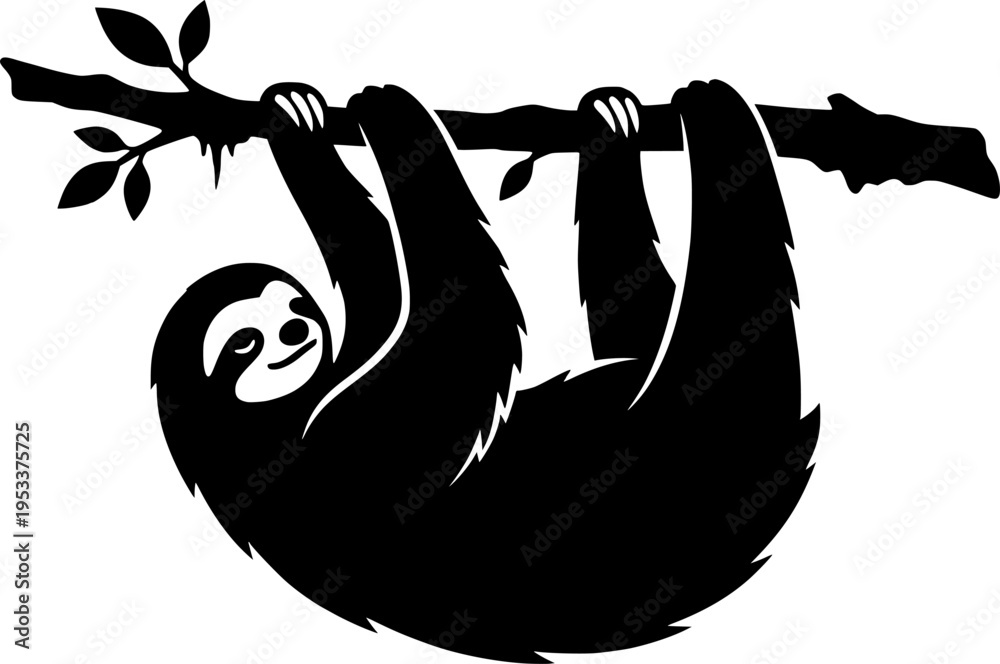 Fototapeta premium Sloth sleeping, mascot logo, tee shirt design, vector illustration.