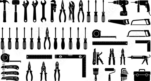 Set of Tool Vector Icons,
