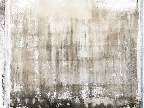 Billede på lærred Grungy weathered concrete wall with dark water stains and mold texture, industri