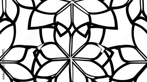 Abstract geometric pattern in black and white symmetry and design