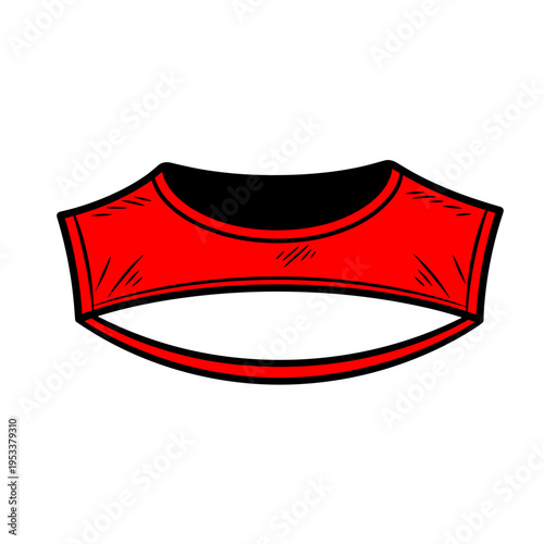 Red cutout top with a unique neckline design, isolated on a crisp white background, showcasing bold fashion elements