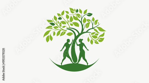 People supporting tree concept symbolizing nature sustainability and growth