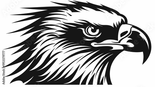 Bold eagle profile vector illustration of a majestic bird of prey