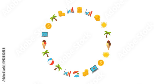 Set of 20 summer vacation icons vector