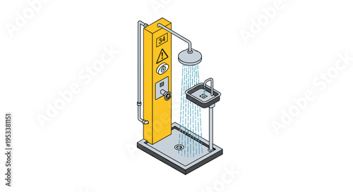 Industrial Safety Shower and Eyewash Station for Emergency Decontamination.