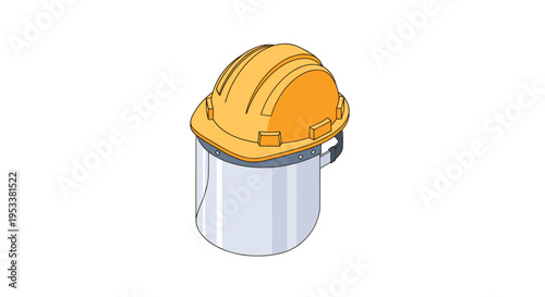 Orange Hard Hat with Face Shield Safety Equipment.