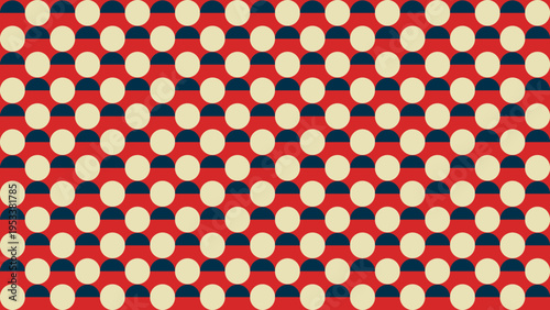Retro Polka Dot Pattern on Red Background vector background