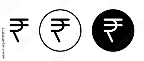 Indian rupee icons set. vector illustration