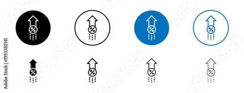 Interest growth icons set. vector illustration