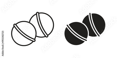Bath salts bomb icon symbols, Solid black and editable stroke icons