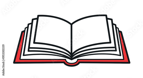 Open Book with Red Cover.