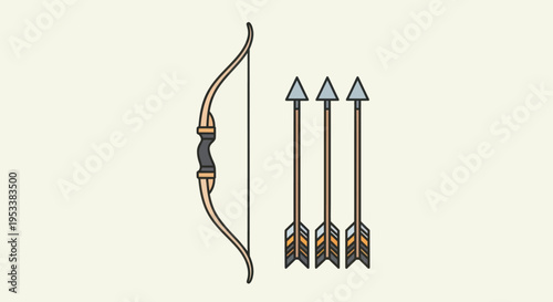 Bow and Arrows for Hunting Sports.