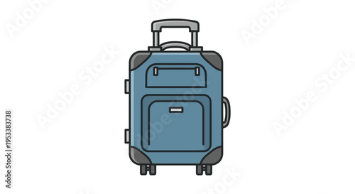 Blue Luggage Suitcase Travel Trolley.