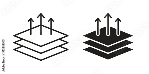 Breathable leather icon symbols, Solid black and editable stroke icons