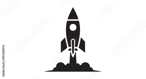 Rocket Launch Startup Concept, Business Growth and Success Vector Illustration