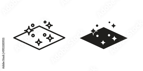 Clean floor surface icon symbols, Solid black and editable stroke icons